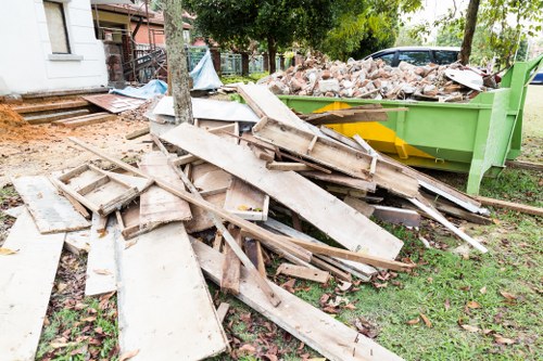 Personal protective equipment laid out for a commercial waste removal team